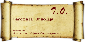Tarczali Orsolya névjegykártya